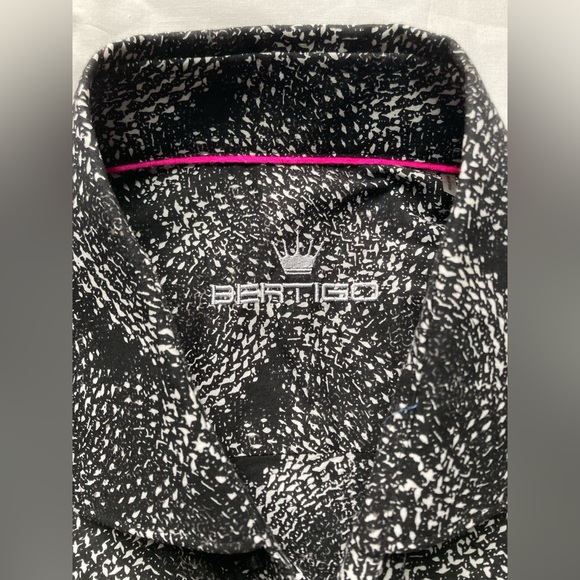 Men’s Bertigo Long Sleeve Button Up Black/White Design Print Shirt Sz Large - Picture 3 of 10